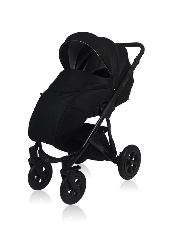 Celia Premium - black stroller seat with a cover for the legs
